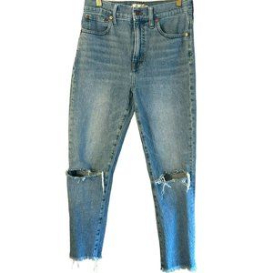 Madewell Women's The Perfect Vintage Crop Jean Size 27 Distressed Raw Hem